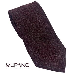 Murano Burgundy Silver Office Necktie